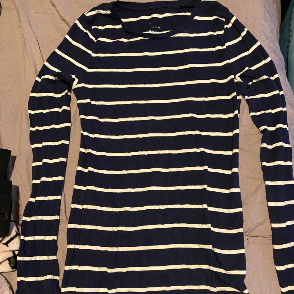 Gently worn blue striped a new day long sleeve